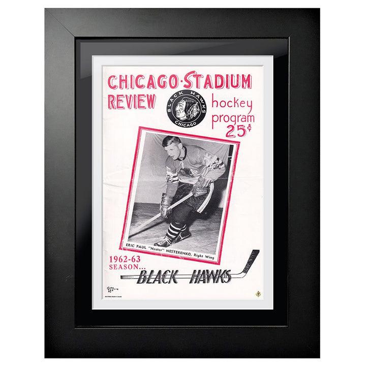 Chicago Blackhawks Framed Program Cover Framed Chicago Stadium Review 1962 Edition 3