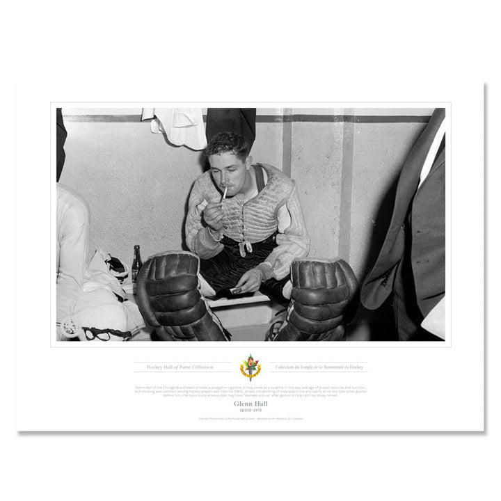 Chicago Blackhawks Memorabilia 1975 Glenn Hall Black & White Classic Print