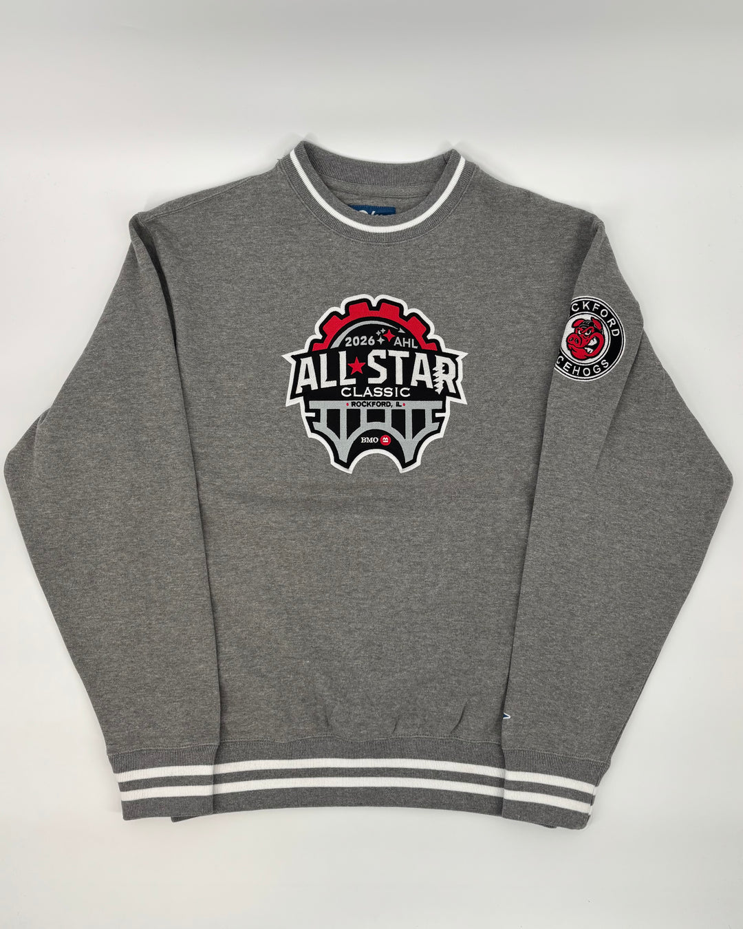 Rockford IceHogs Grey Varsity Rib All Star Crewneck