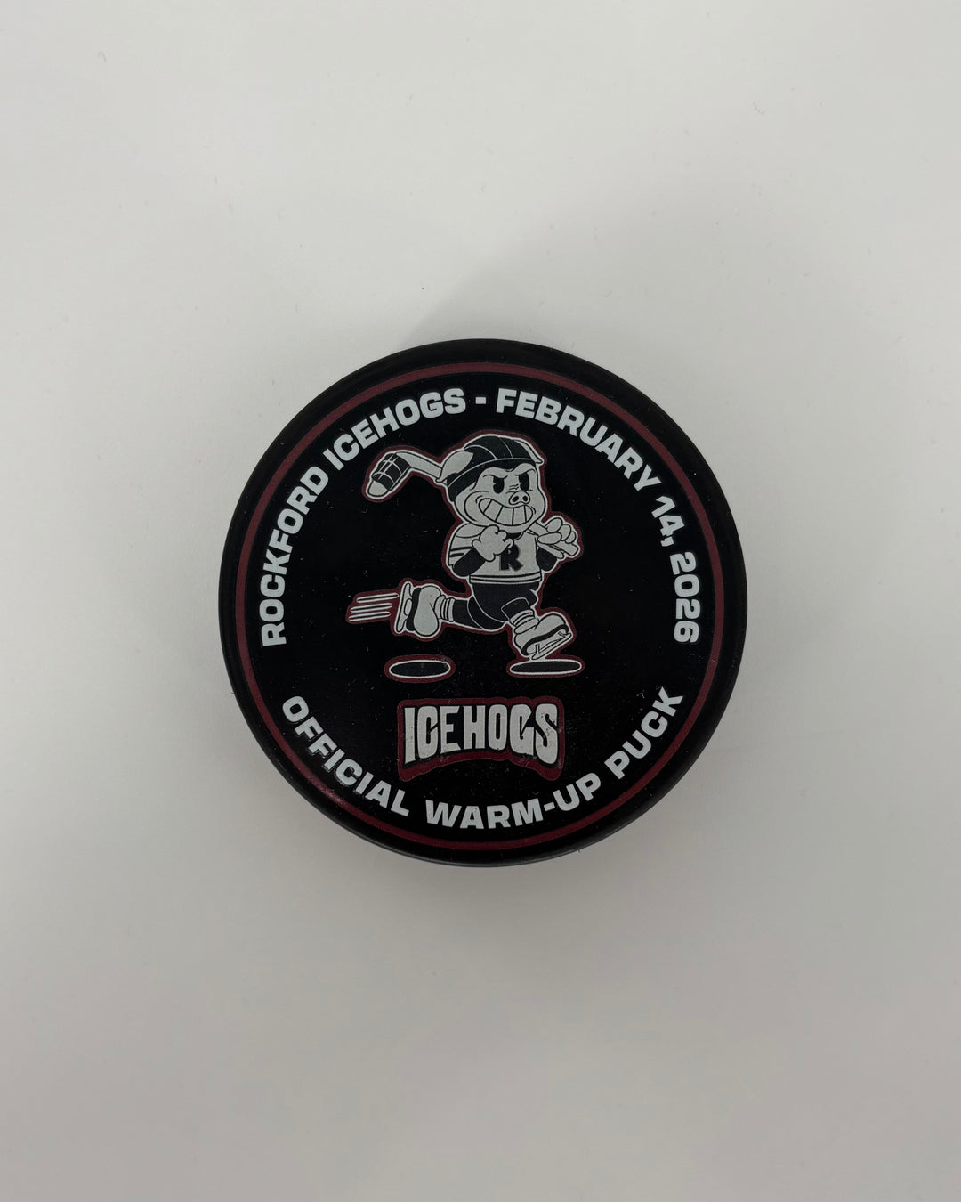 Rockford IceHogs Retro Official Warm Up Puck