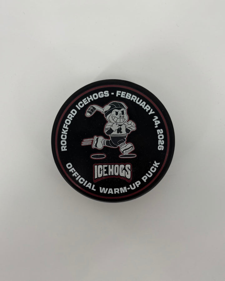 Rockford IceHogs Retro Official Warm Up Puck