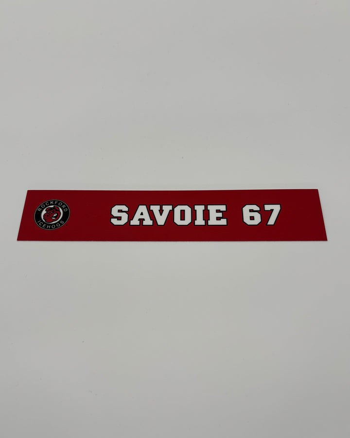 Rockford IceHogs Samuel Savoie Locker Nameplate