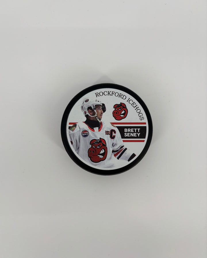 Rockford IceHogs Brett Seney Photo Puck
