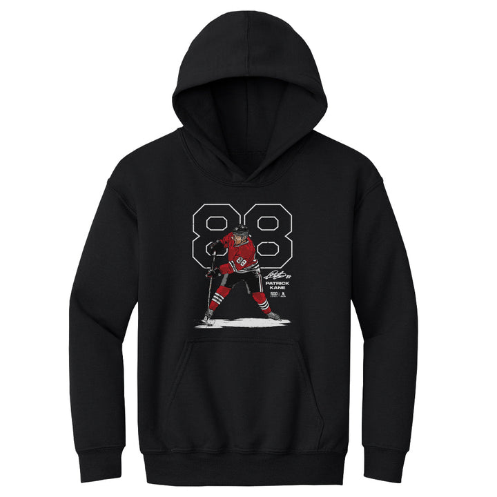 Chicago Blackhawks Patrick Kane Outline WHT Kids Hoodie