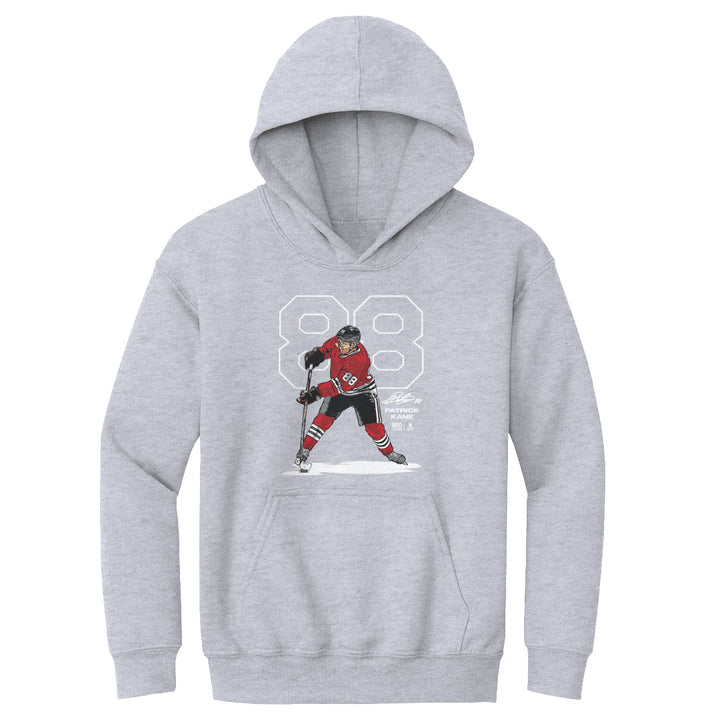 Chicago Blackhawks Patrick Kane Outline WHT Kids Hoodie