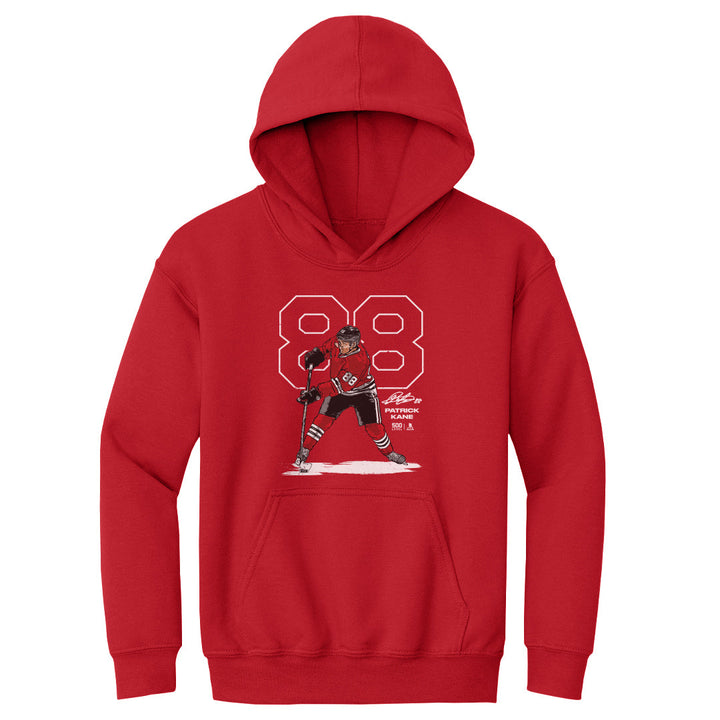 Chicago Blackhawks Patrick Kane Outline WHT Kids Hoodie