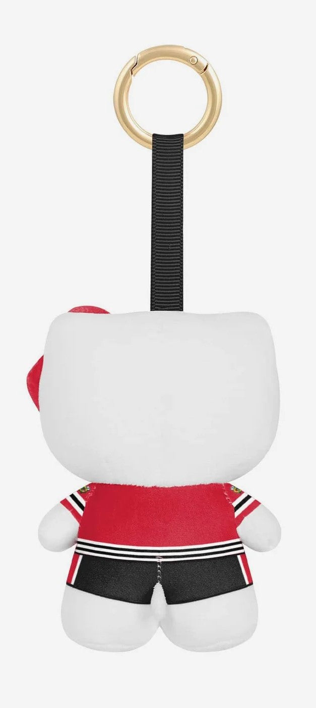 Chicago Blackhawks Plush Hello Kitty 4" Mini Bag Charm Keychain - Red