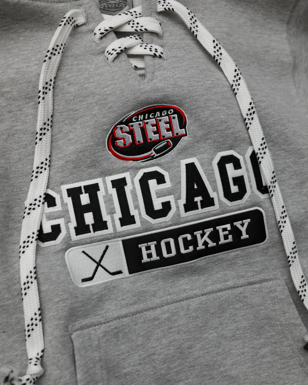 Chicago Steel Youth Sport Grey Laced Hooded Sweatshirt