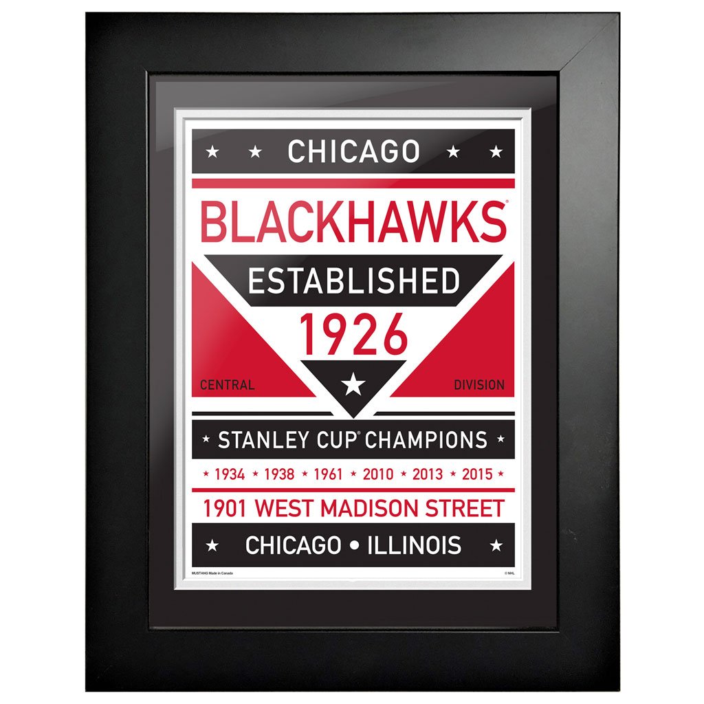 Chicago Blackhawks 12 x 16 Dual Tone Framed Sign
