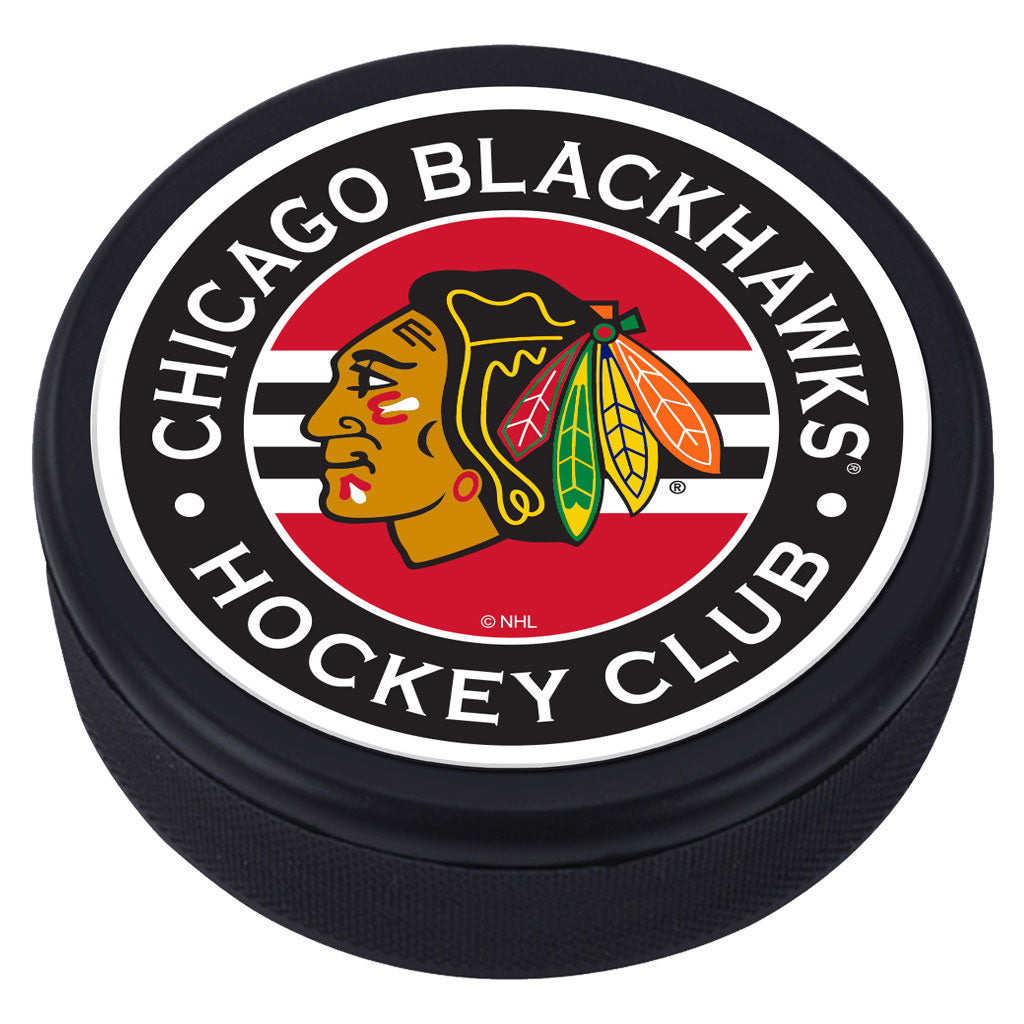Chicago Blackhawks Striped Logo Puck