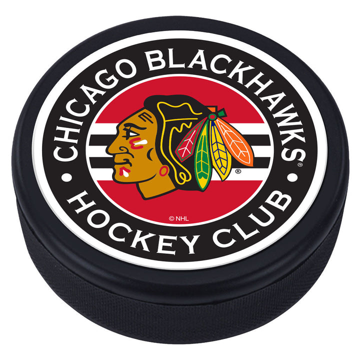 Chicago Blackhawks Striped Logo Puck