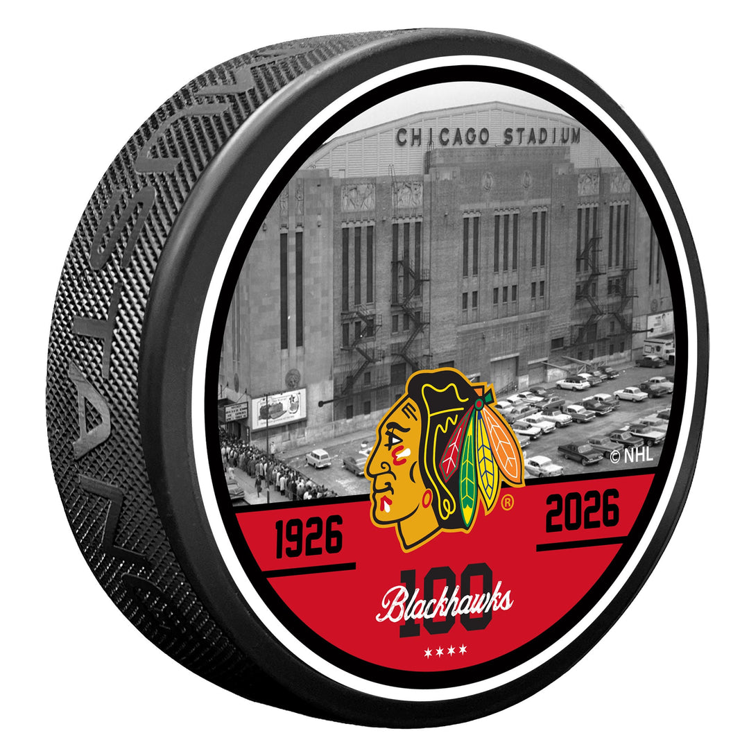 Chicago Blackhawks Centennial Puck Chicago Stadium
