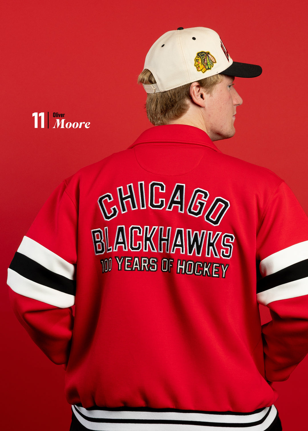 American Needle Chicago Blackhawks Centennial Retro Poly Snap Jacket