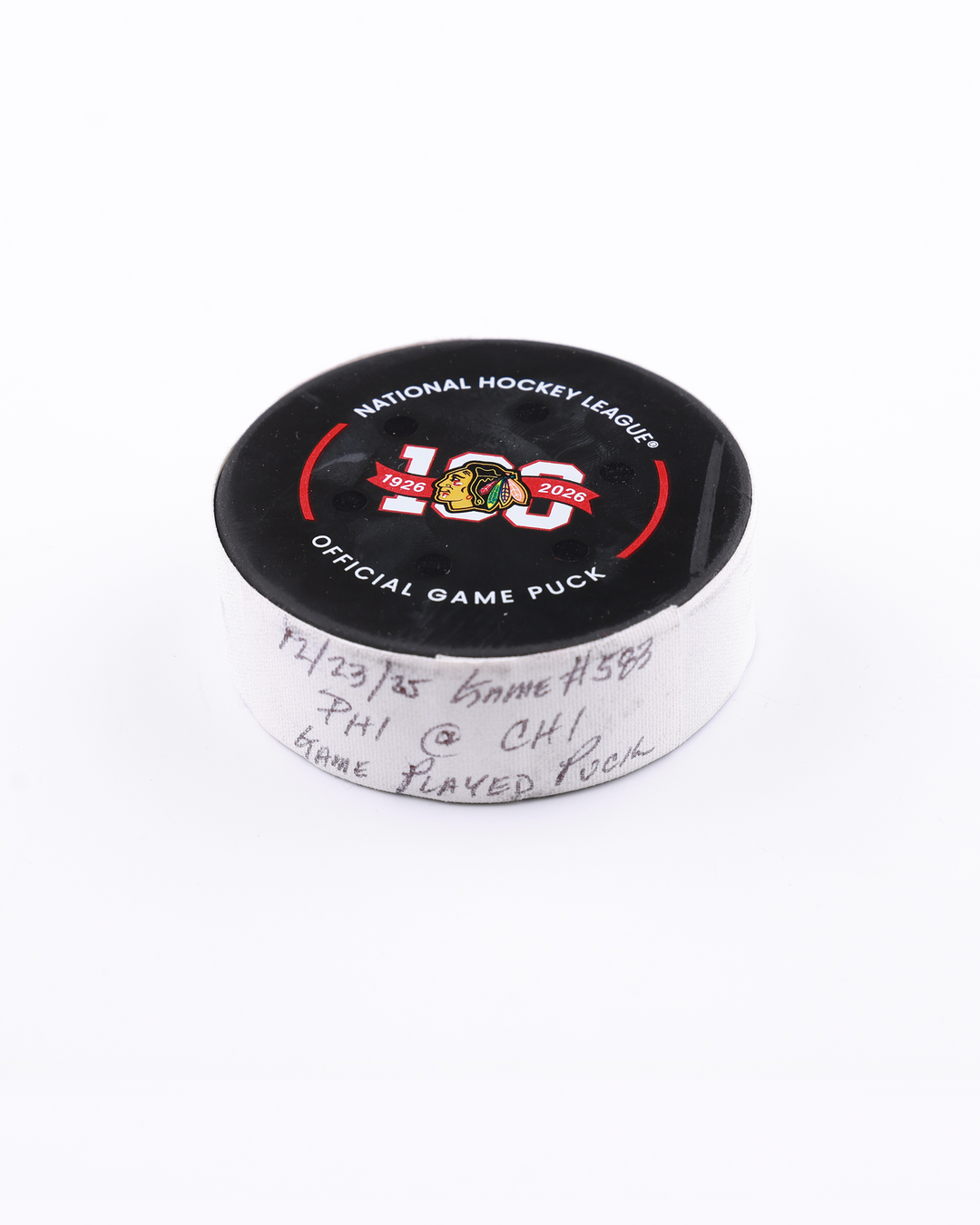 Game-Used Puck 12/23/25 23816