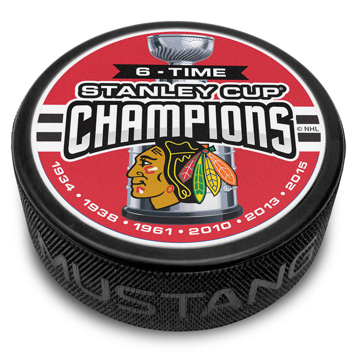 Chicago Blackhawks Puck -  6 TIME CHAMPS