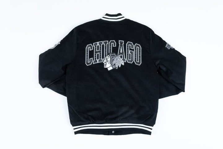 Starter Chicago Blackhawks Blackout Varsity Jacket