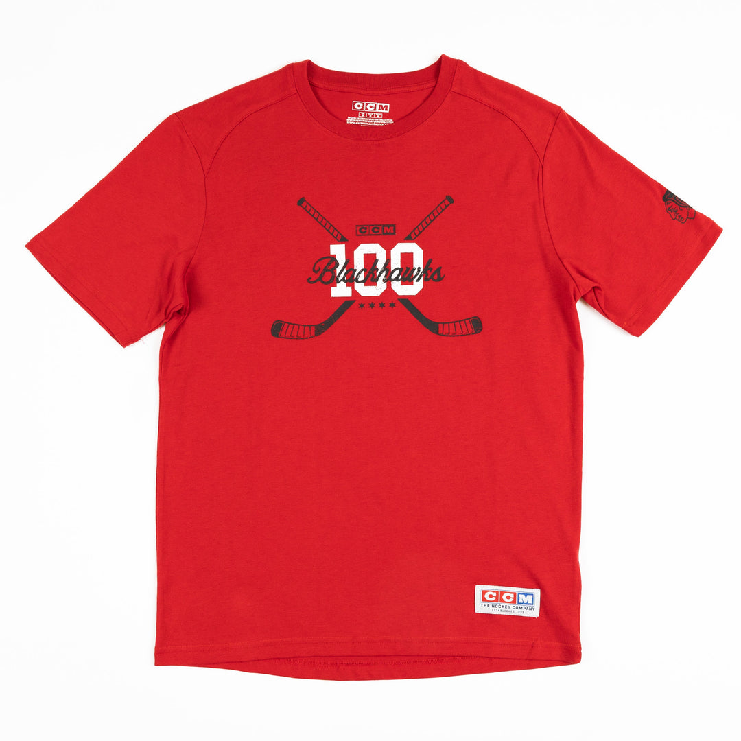 CCM Chicago Blackhawks Cross Sticks Centennial Tee