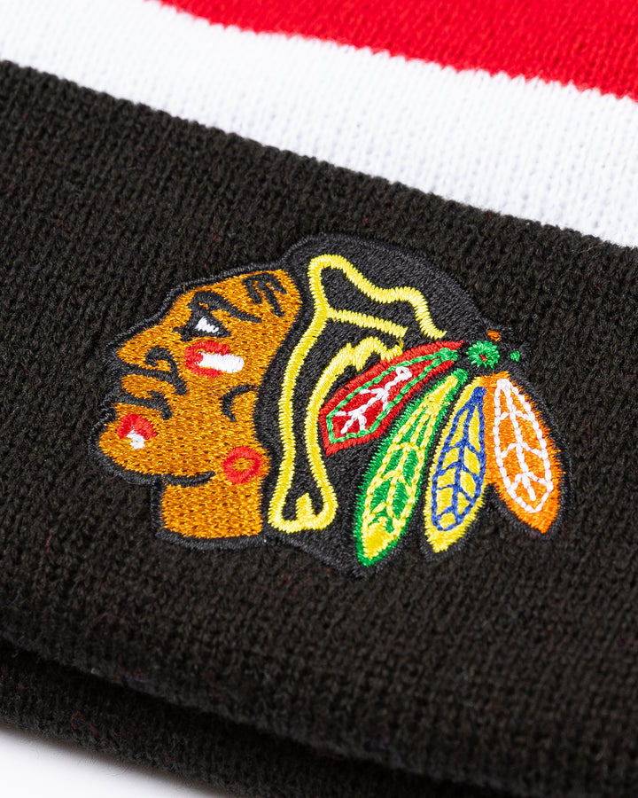 Mitchell & Ness Youth Chicago Blackhawks Stripe Beanie