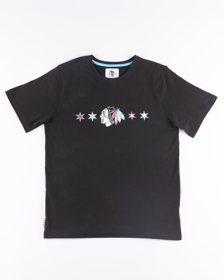 Four Stars Chicago Blackhawks Primary Stars Short Sleeve Tee