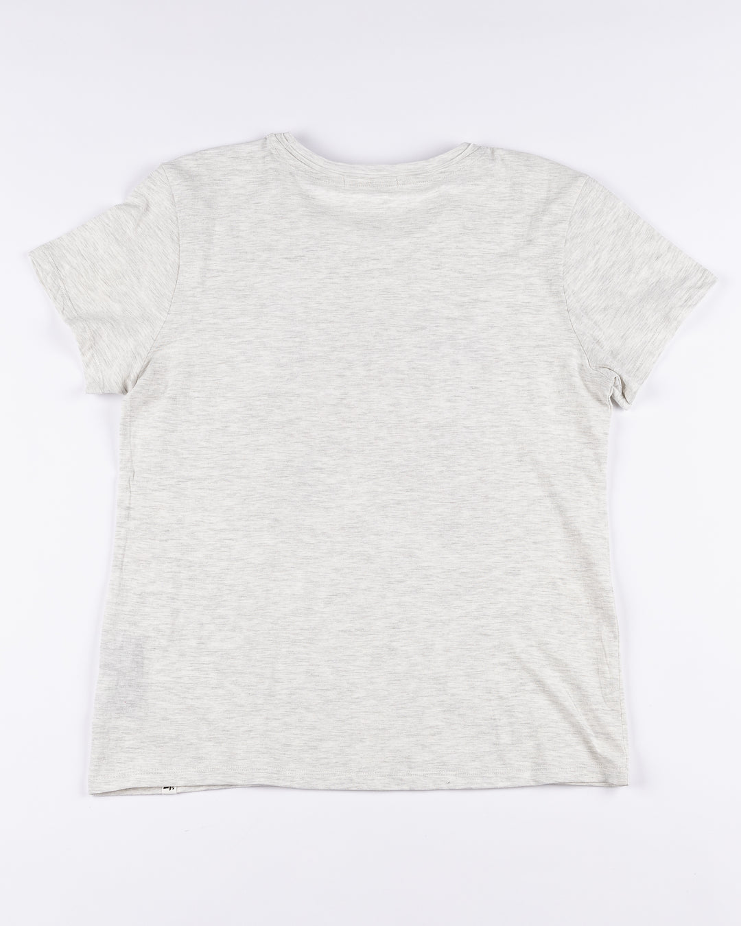 grey ladies '47 brand tee with Chicago Blackhawks wordmark and primary logo on front - back lay flat