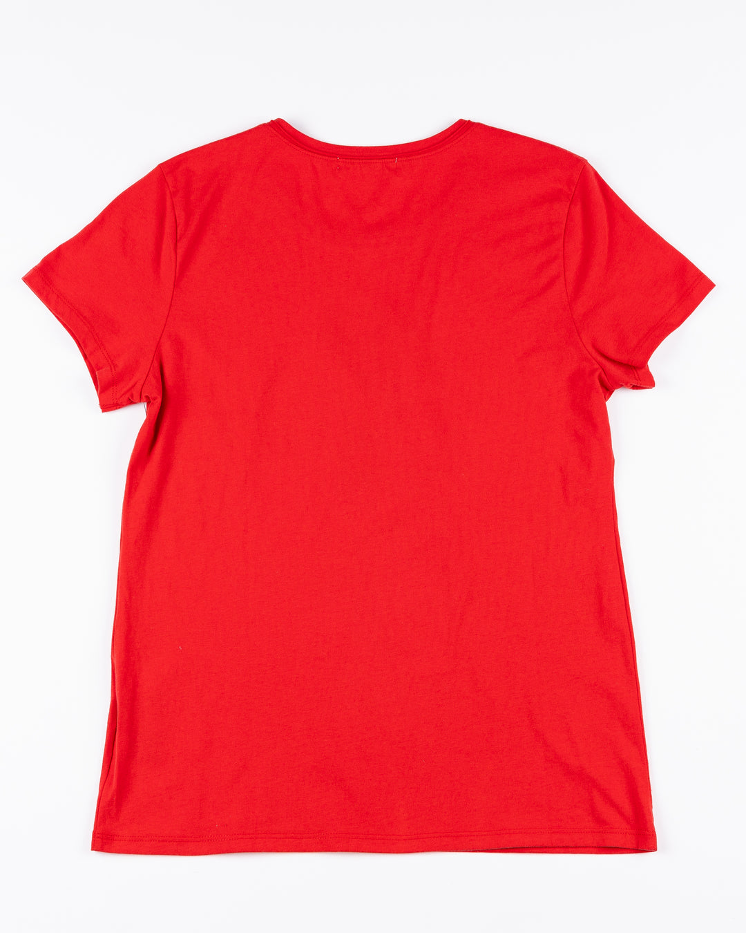 red '47 brand short sleeve women's tee with Chicago Blackhawks primary logo on front - back  lay flat