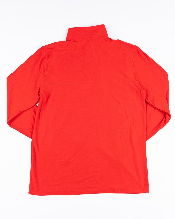 red Colosseum quarter zip with Chicago Blackhawks primary logo on left chest - back lay flat