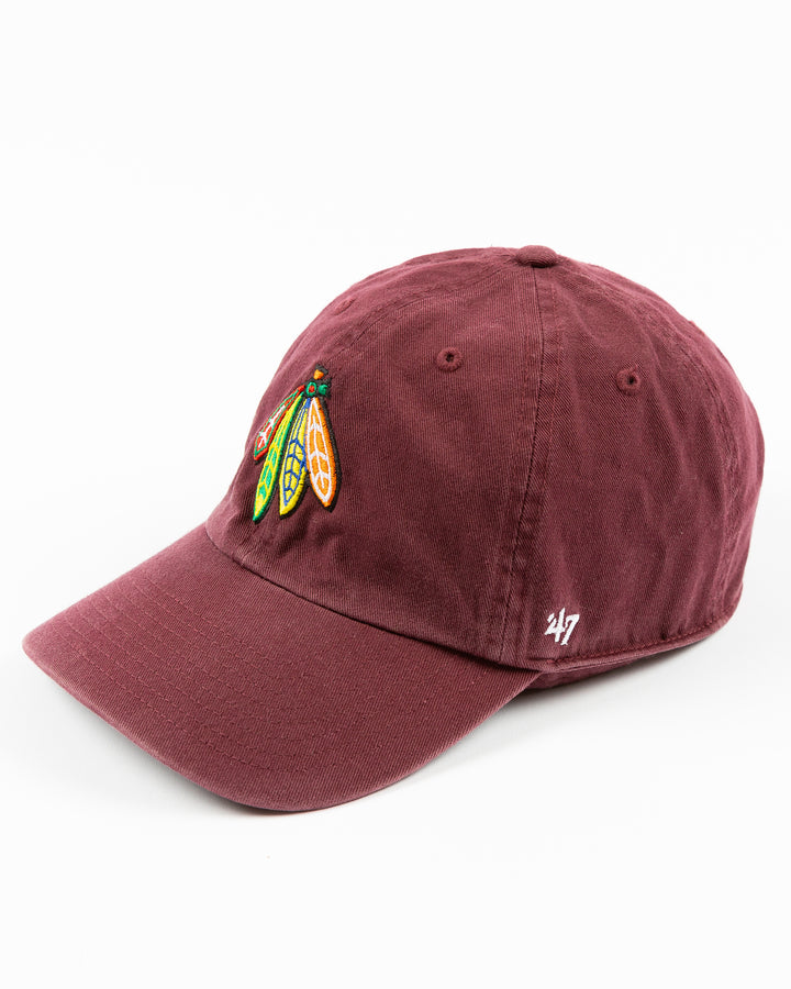 '47 brand maroon adjustable hat with University of Chicago logo on right side - left angle lay flat