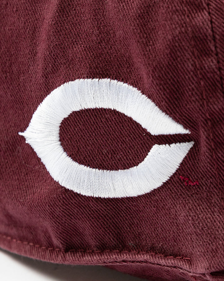 '47 brand maroon adjustable hat with University of Chicago logo on right side - University of Chicago logo detail lay flat