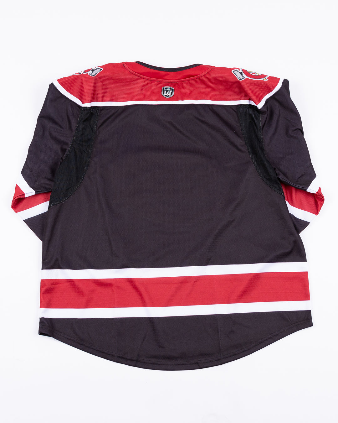 black Chicago Steel hockey jersey - back lay flat