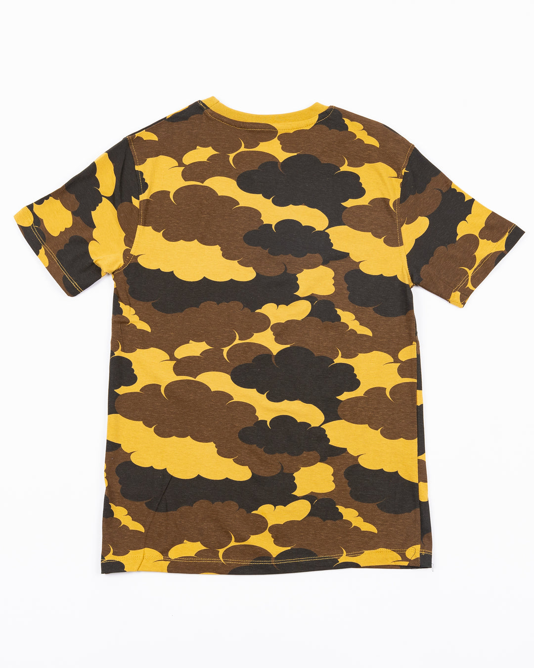 youth camo short sleeve tee with Chicago Blackhawks wordmark and primary logo graphic across front - back lay flat