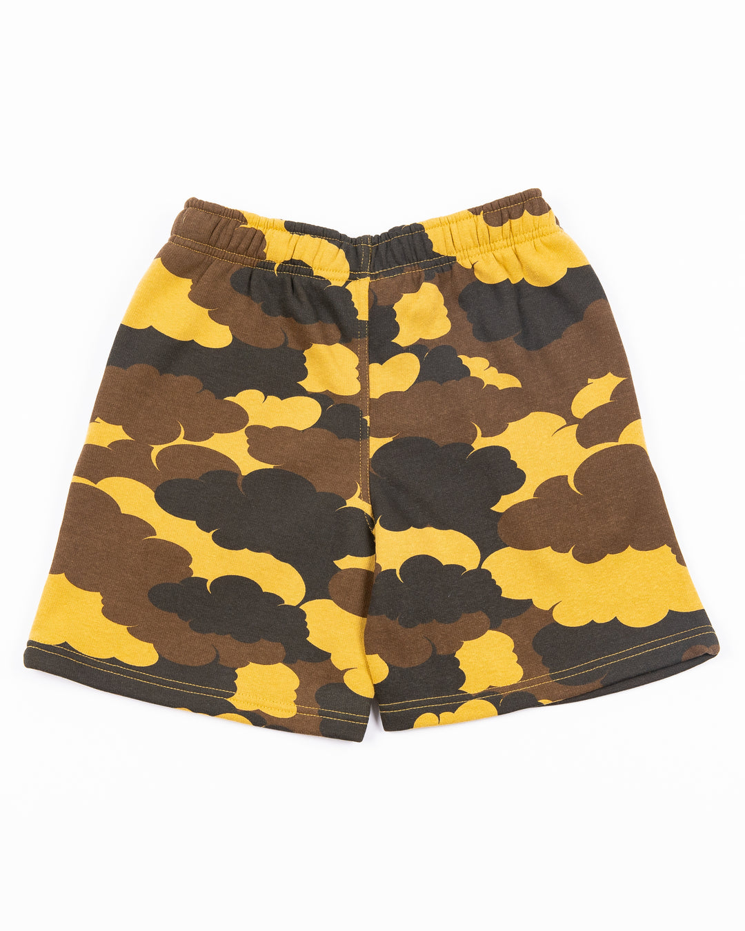 youth camo shorts with Chicago Blackhawks wordmark and primary logo graphic on left leg - back  lay flat