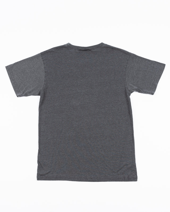 grey chicka-d tee with varsity-inspired Chicago wordmark and primary logo across front - back lay flat