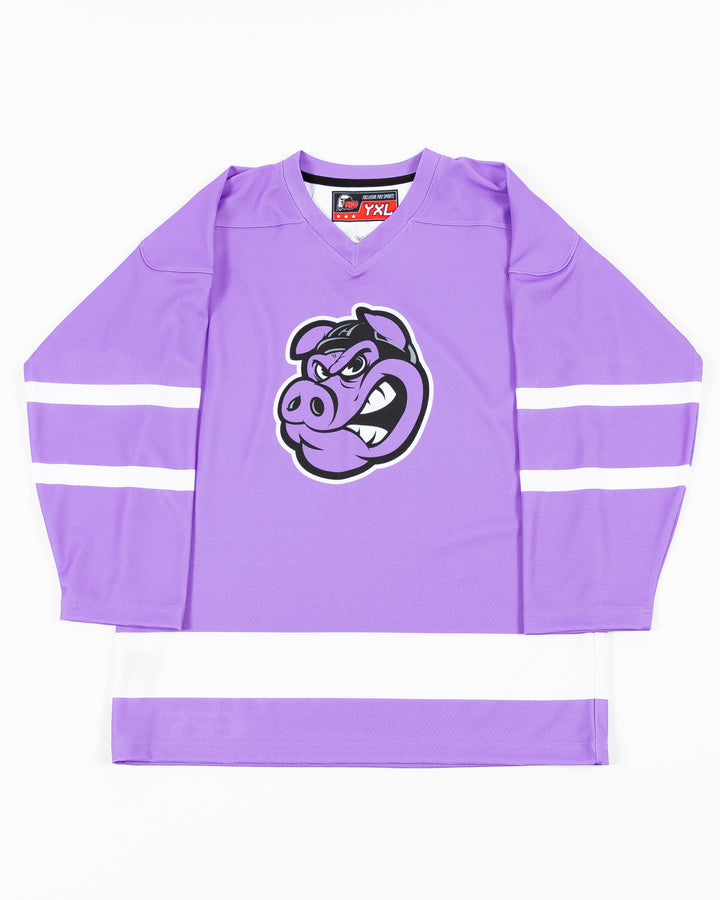 Youth CCM Rockford IceHogs Purple Sublimated Jersey