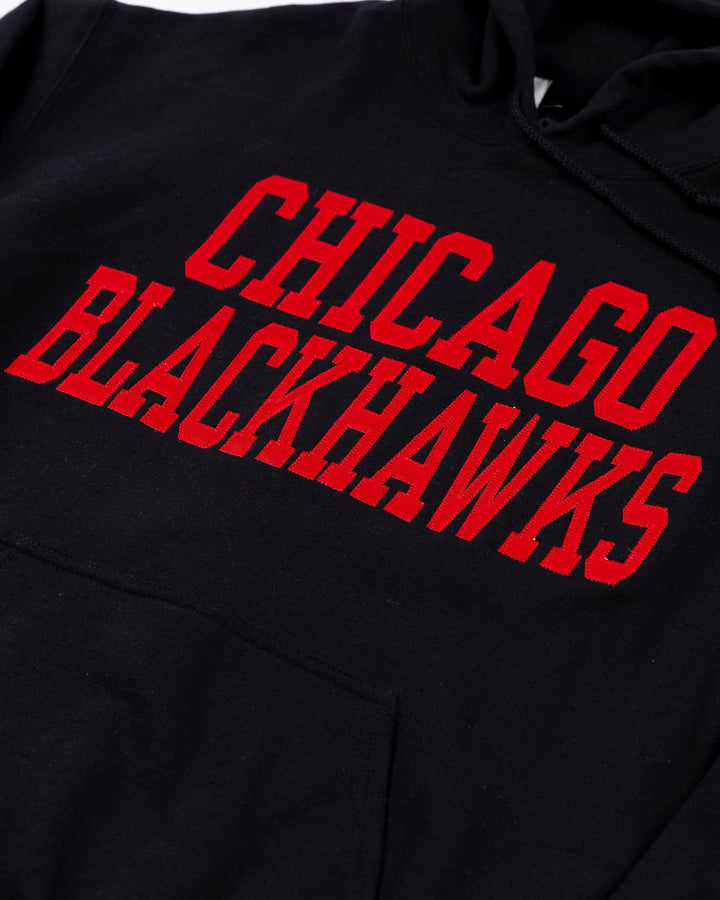 Chicago Blackhawks Twill Applique Hoodie Sweatshirt