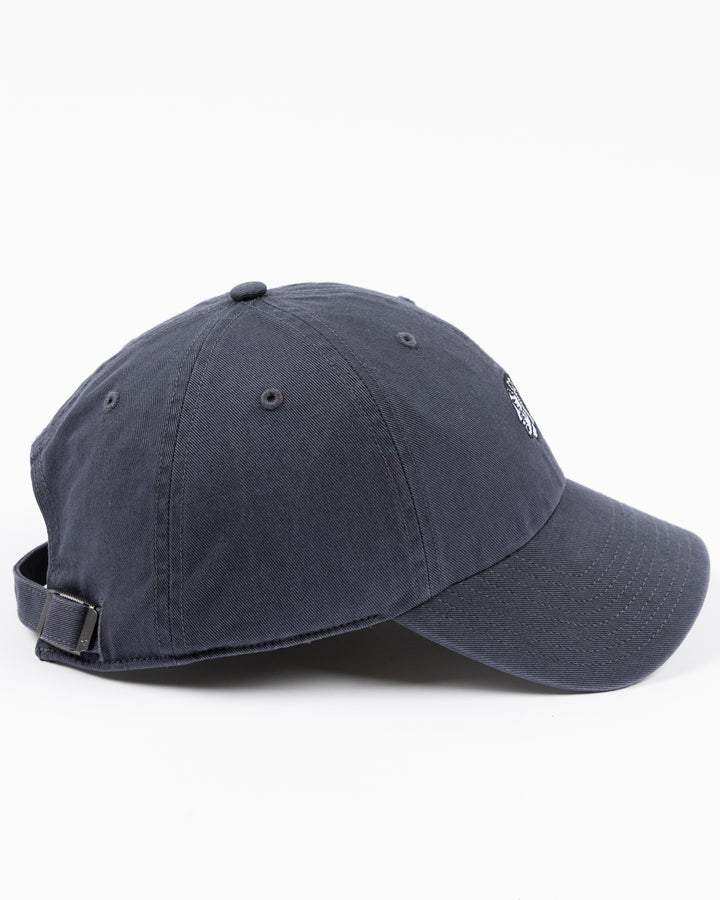 navy '47 brand clean up cap with mini tonal Chicago Blackhawks primary logo embroidered on front - right side lay flat