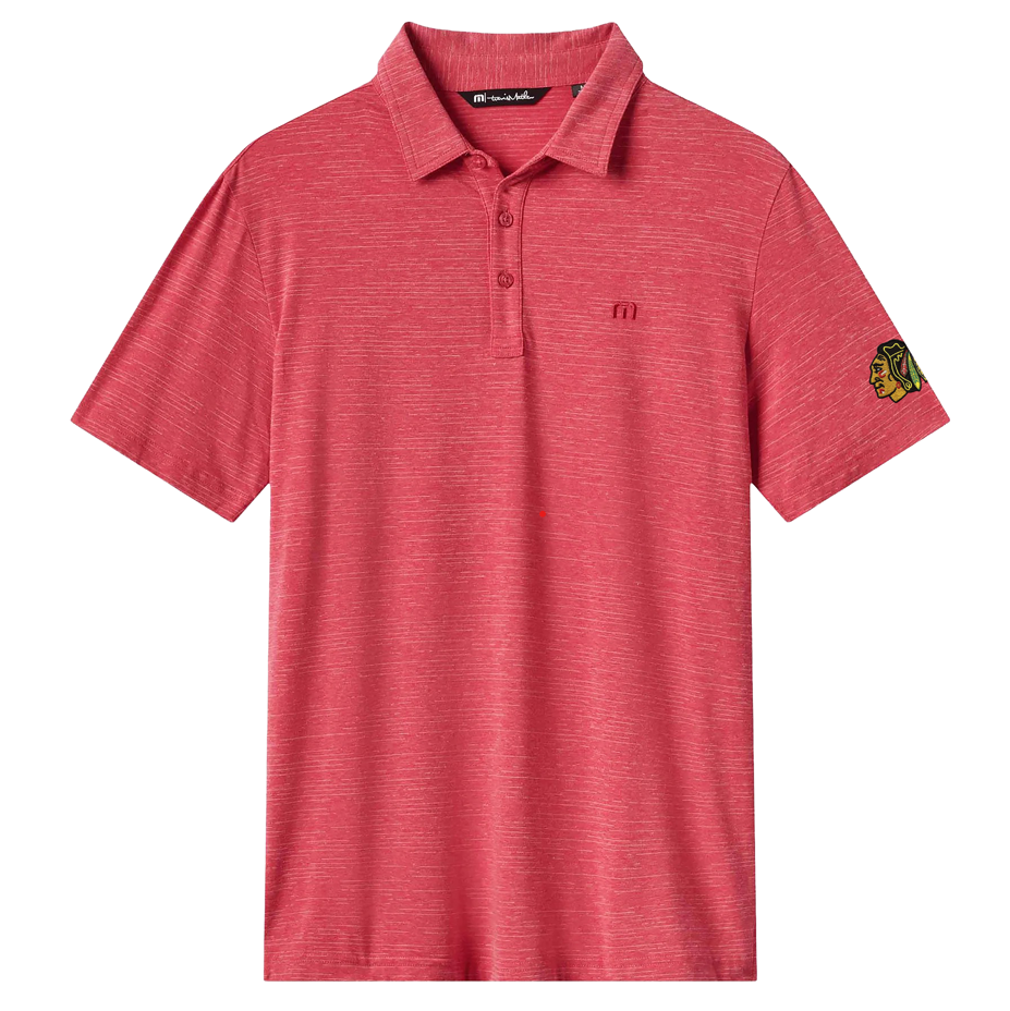 TravisMathew Chicago Blackhawks Heather Scooter Heater Polo