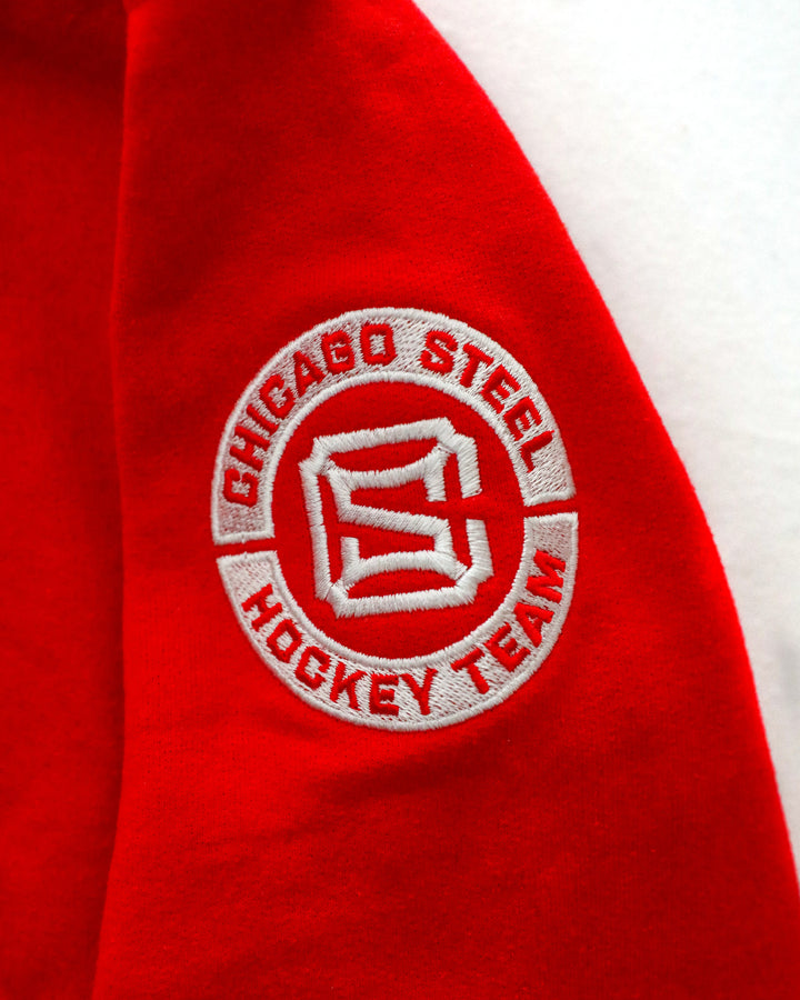Chicago Steel New Logo Youth Red Hooded Sweatshirt