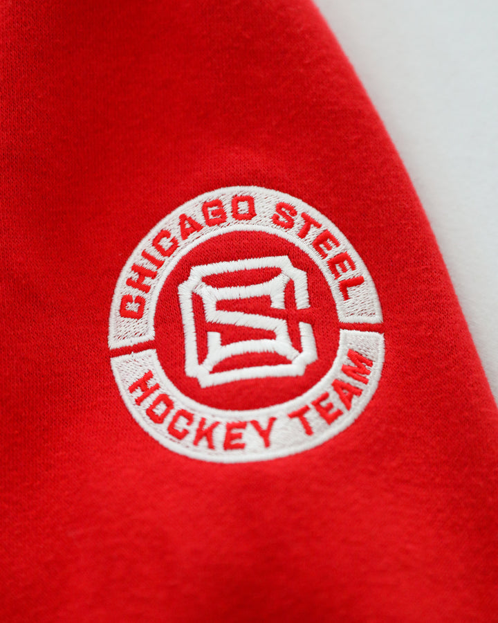 Chicago Steel New Logo Red Hooded Sweatshirt