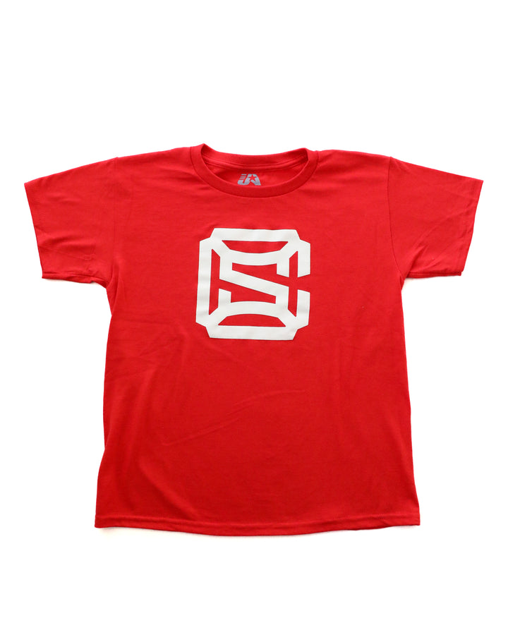 Chicago Steel New Primary Logo Youth Red Tee