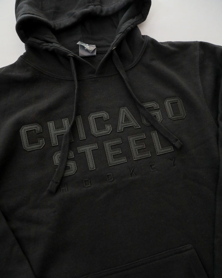 Chicago Steel Black on Black Hoodie