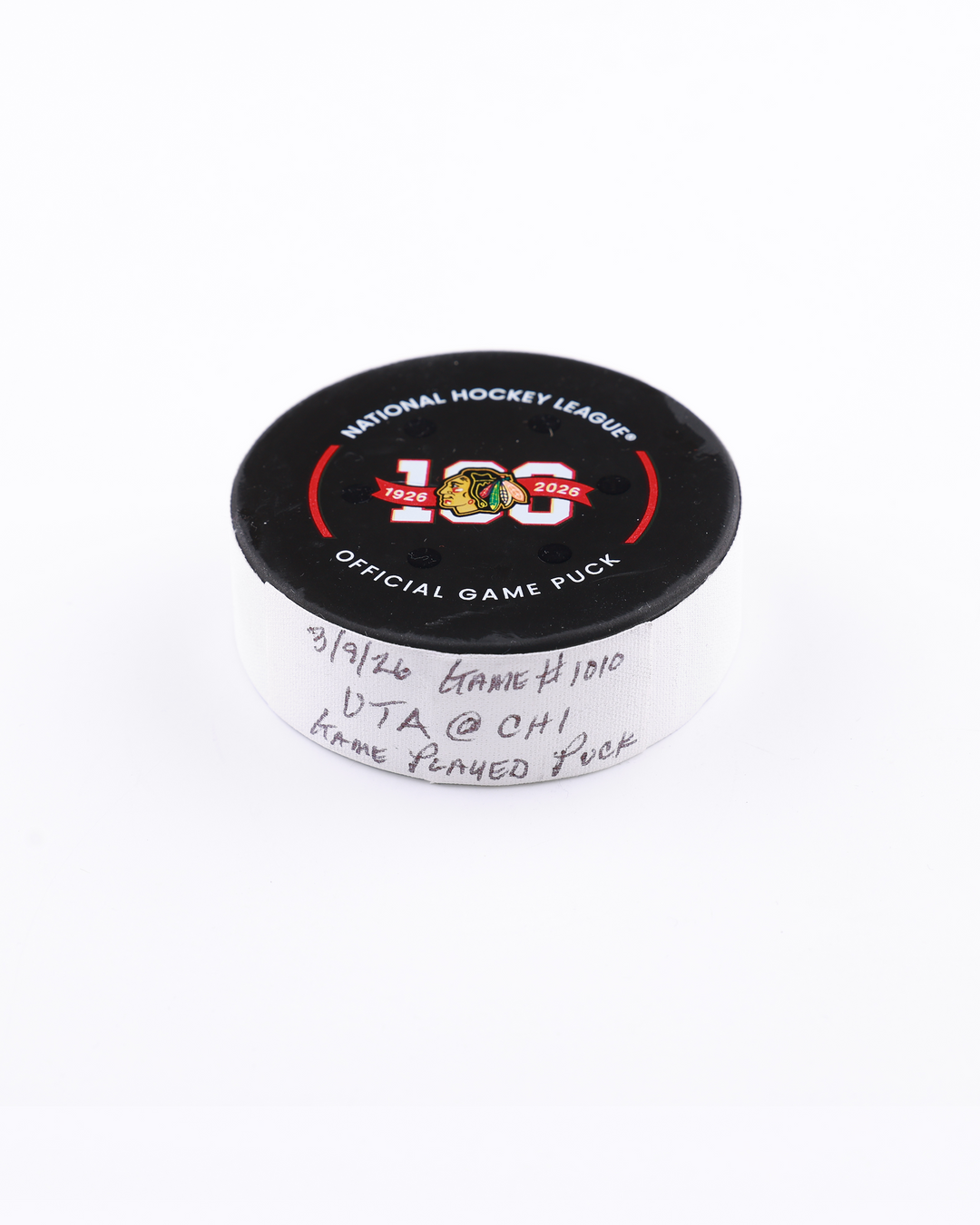 Game-Used Puck 3/9/26 25238