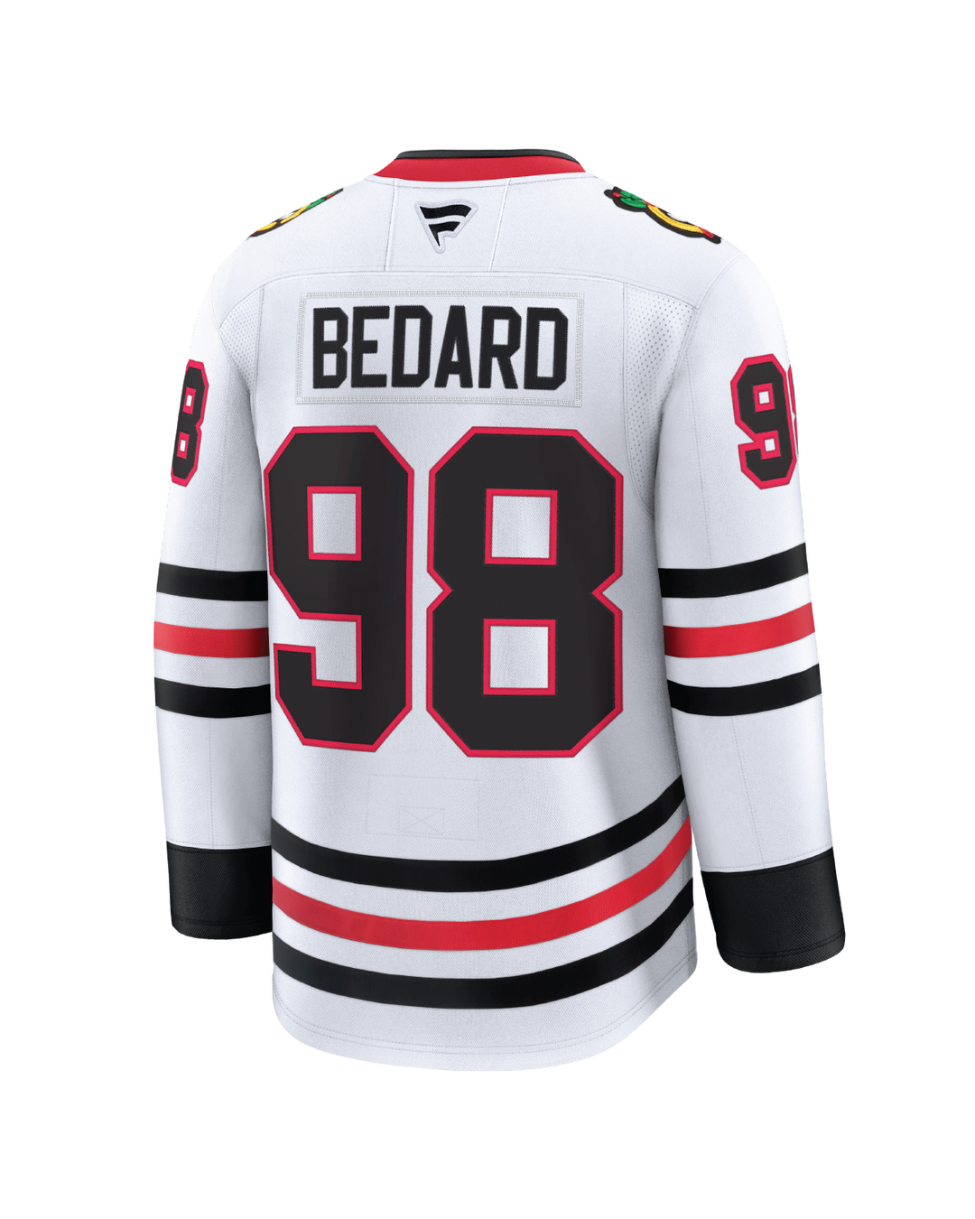 fanatics white Connor Bedard Chicago Blackhawks away jersey - back ghost imagery