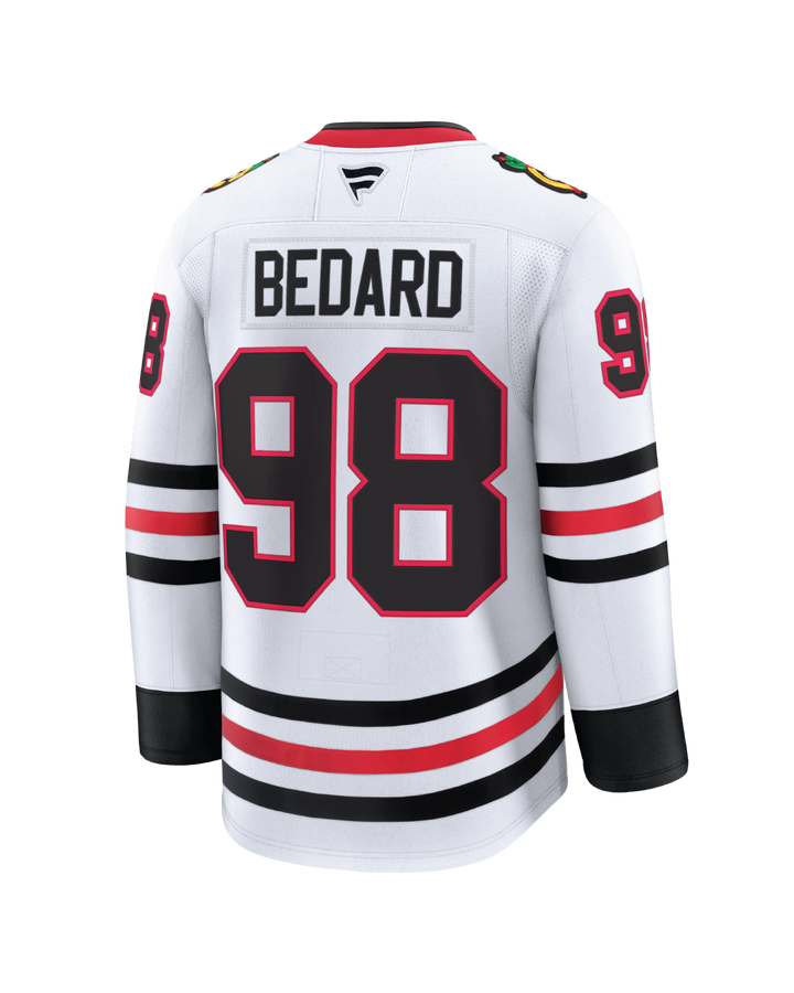 fanatics white Connor Bedard Chicago Blackhawks away jersey - back ghost imagery