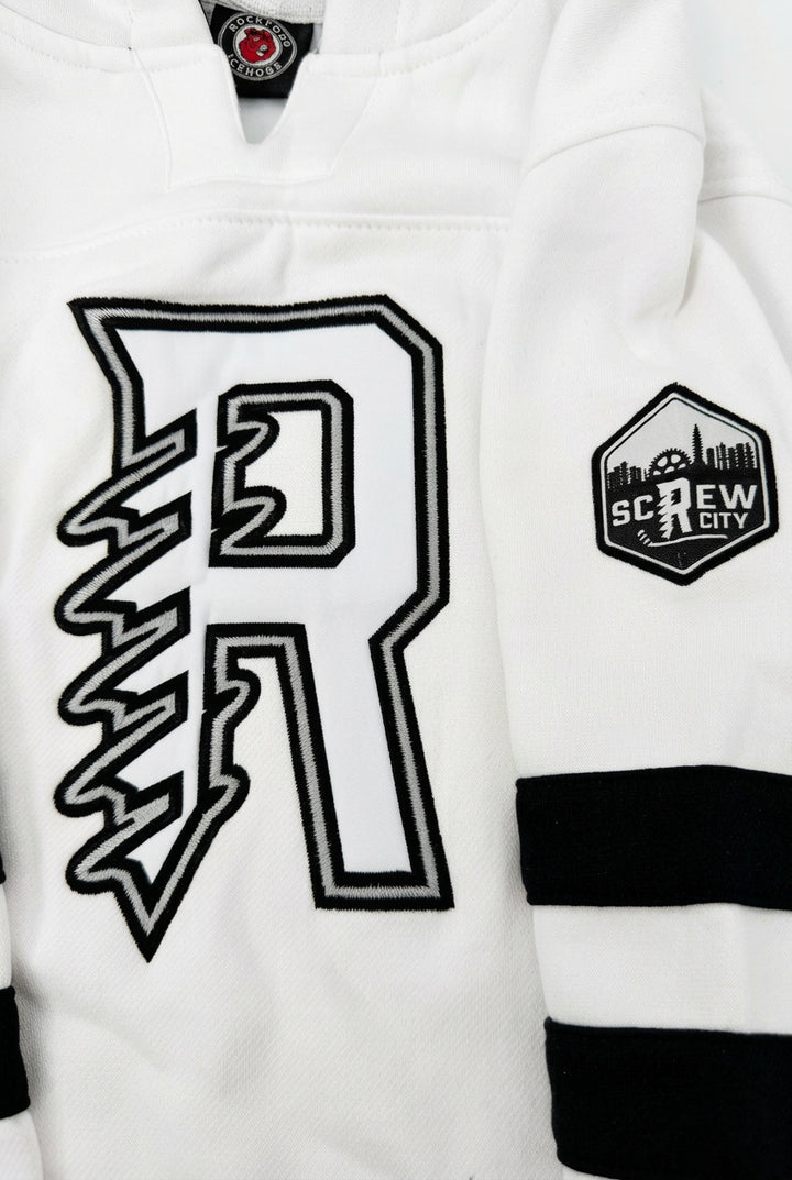 Rockford IceHogs White "R" Jersey Hood