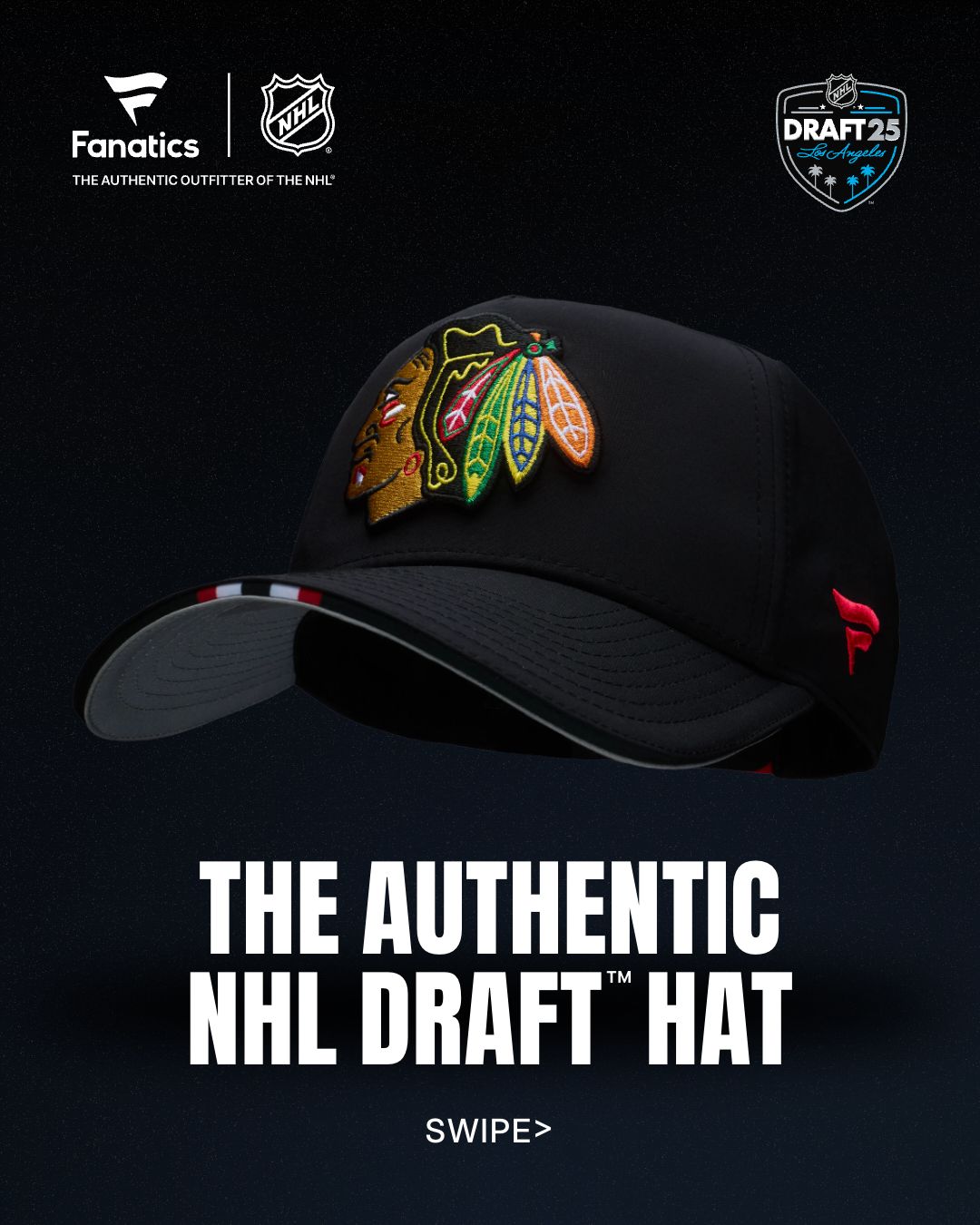 Chicago Blackhawks 2025 NHL Draft Podium Hat