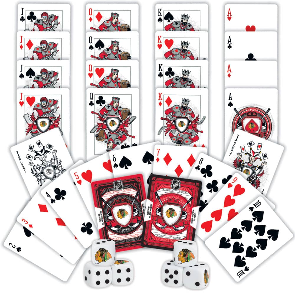 Chicago Blackhawks 2-Pack Playing Cards &amp; Dice Set