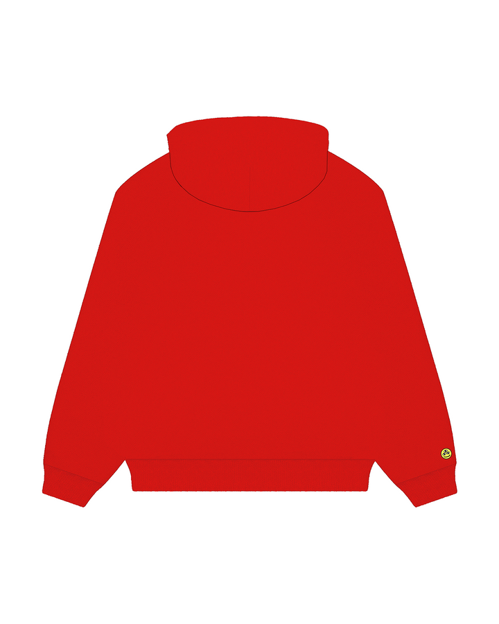 red DISHIN x Chicago Blackhawks hoodie - back lay flat