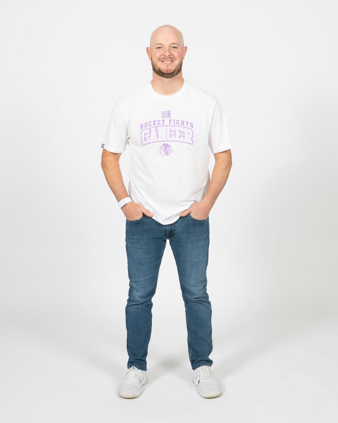 Hockey Fights Cancer Graphic Logo Tee